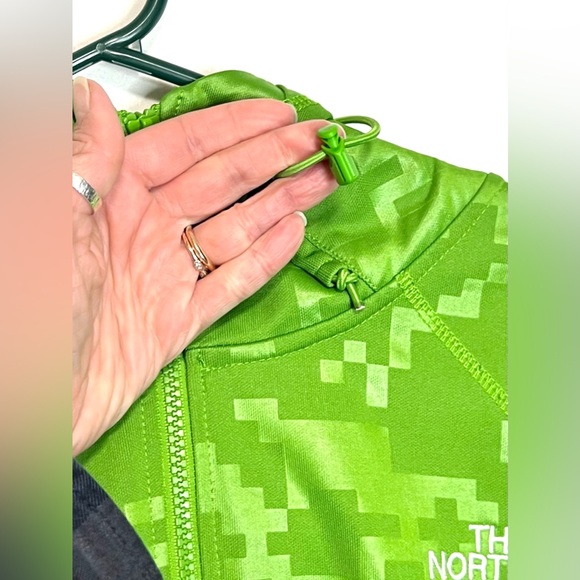 ✨LIKE NEW✨ The North Face Green Pixelated Minecraft Full Zip Jacket Hoodie - Picture 6 of 12